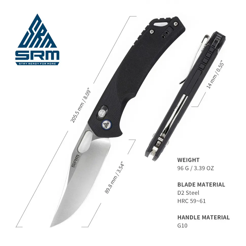 Нож складной SRM Retriever 9201, черный - фото 7