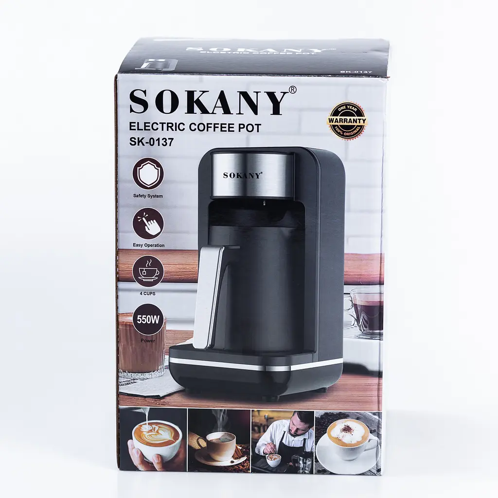 Електрична турка для кави Sokany SK-0137 250 мл, чорний з хромом Sokany SK0137 - фото 8
