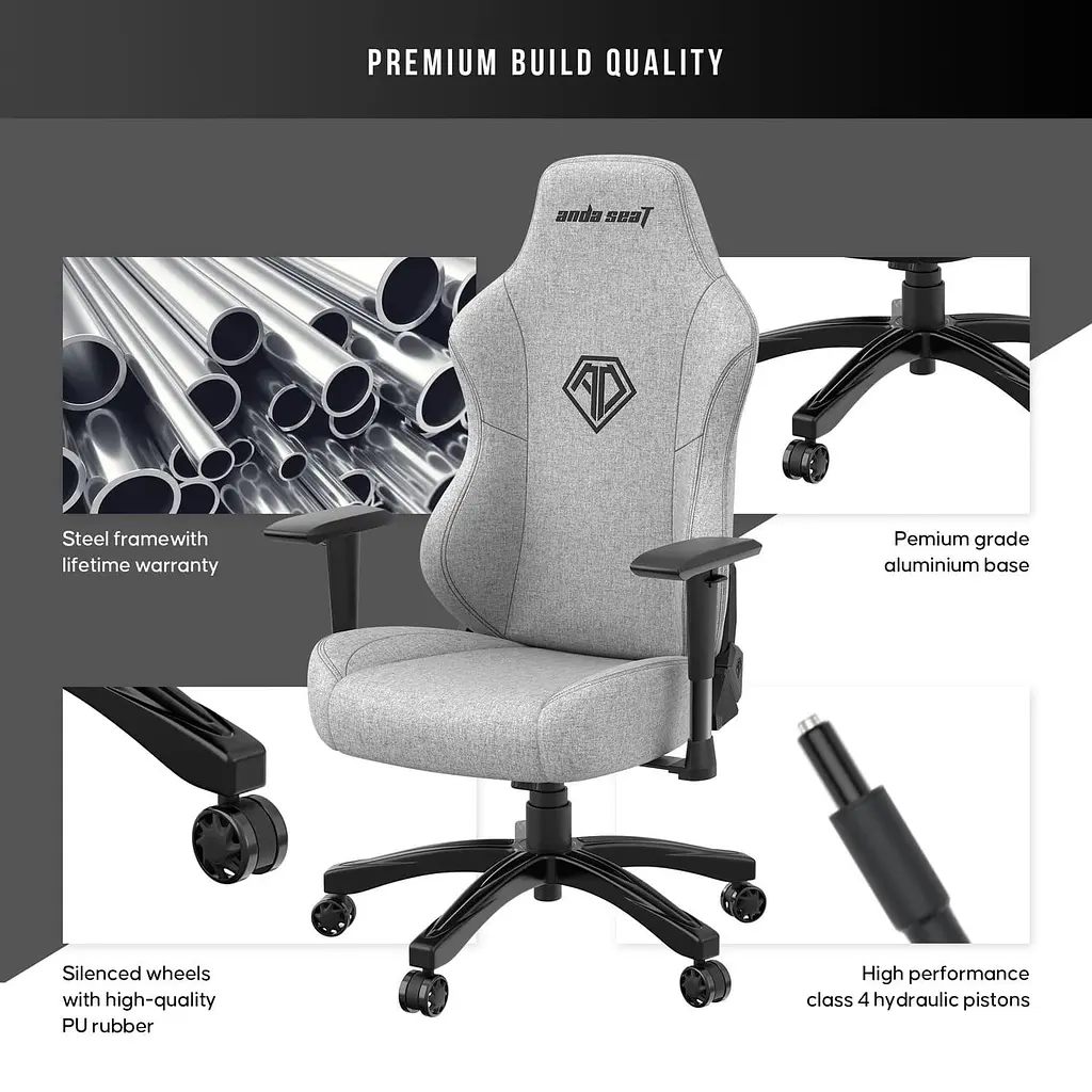 Игровое кресло Anda Seat Phantom 3 XL Fabric Gray (AD18XL-52-G-F-G01) - фото 14