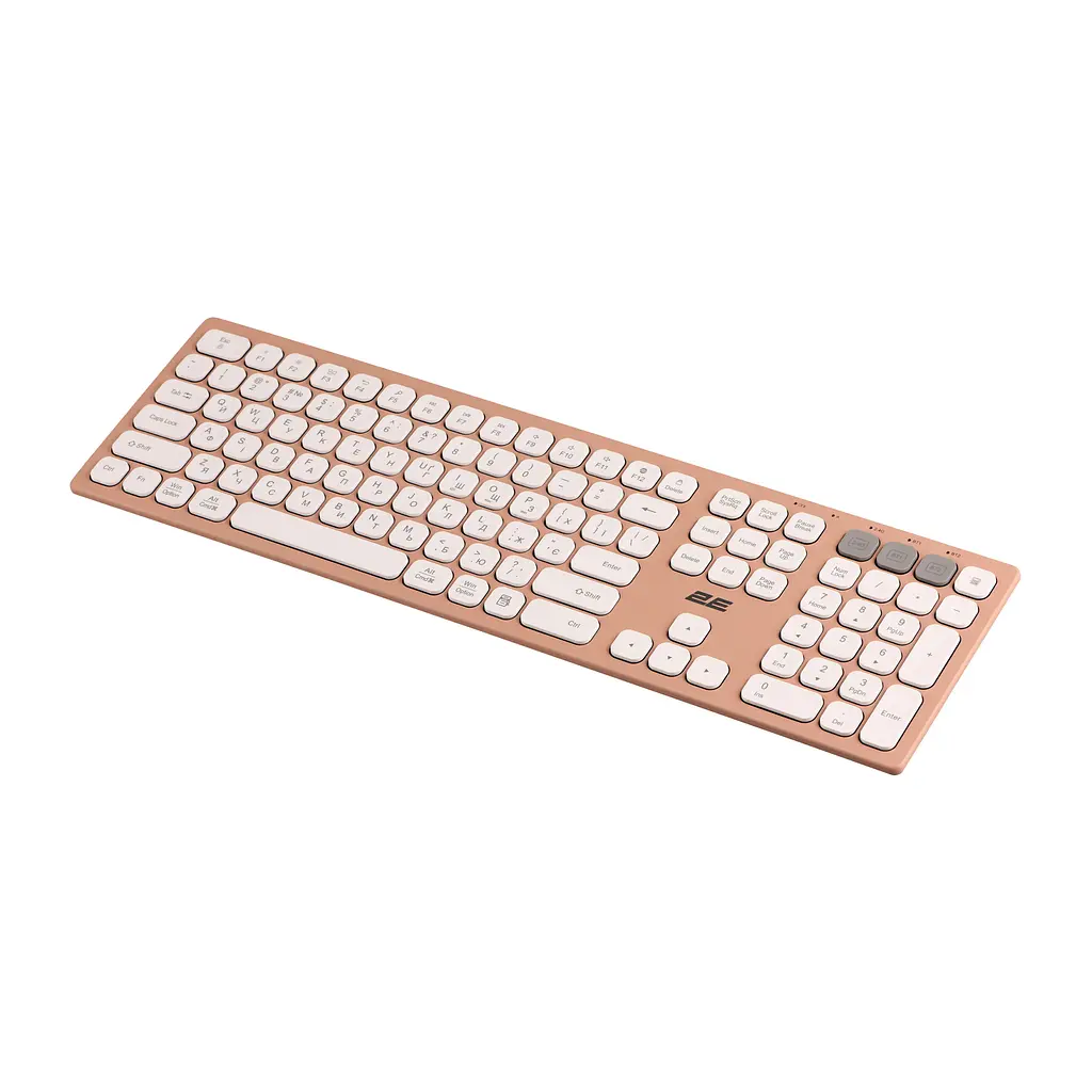 Клавіатура ножицьна бездротова 2E KS-270 Pink-White, 109key, WL/BT, EN/UK - фото 5