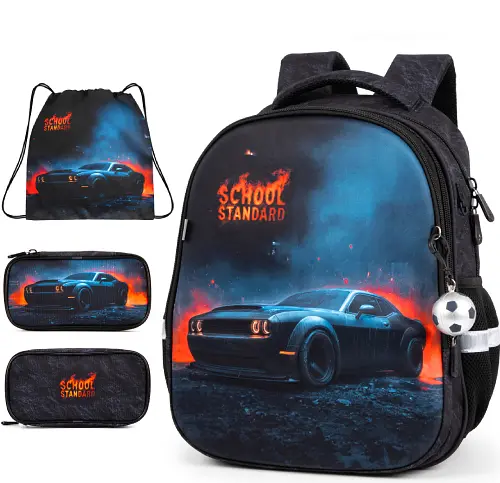 Шкільний ортопедичний рюкзак 3 в 1 для хлопчика School Standard 38х30х18 см з Машиною для першокласника (Full 170-72) - фото 2