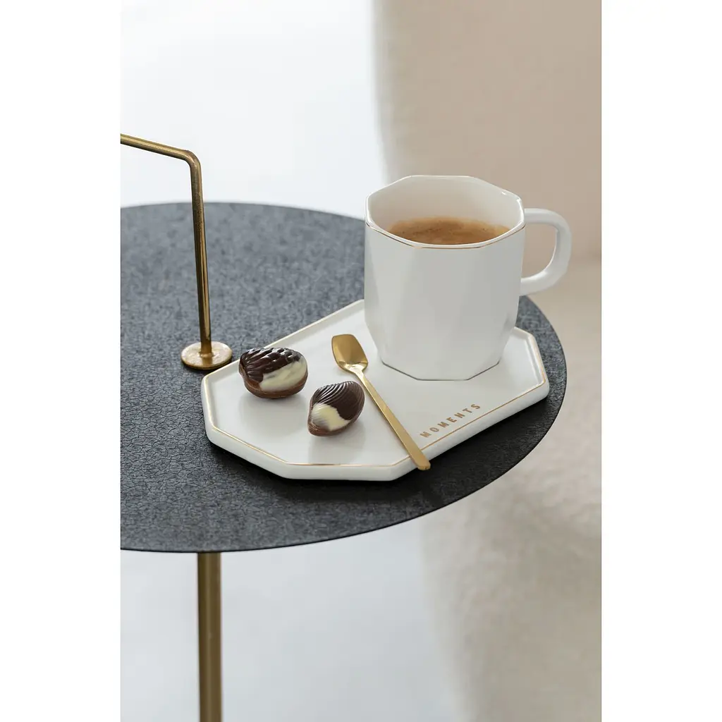 Кавовий столик J-line чорний із золотом (46085) - фото 2