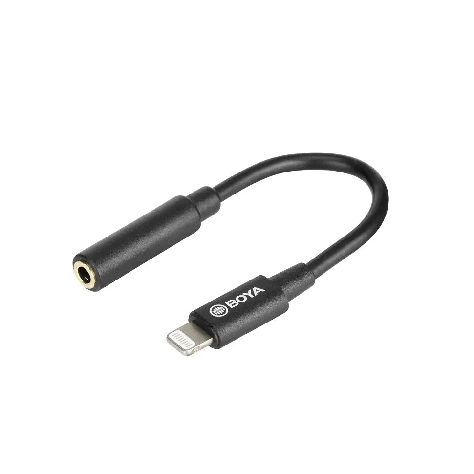 BOYA BY-K8 - 3.5mm FEMale TRS to Male lightning adapter cable (20cm) - фото 2