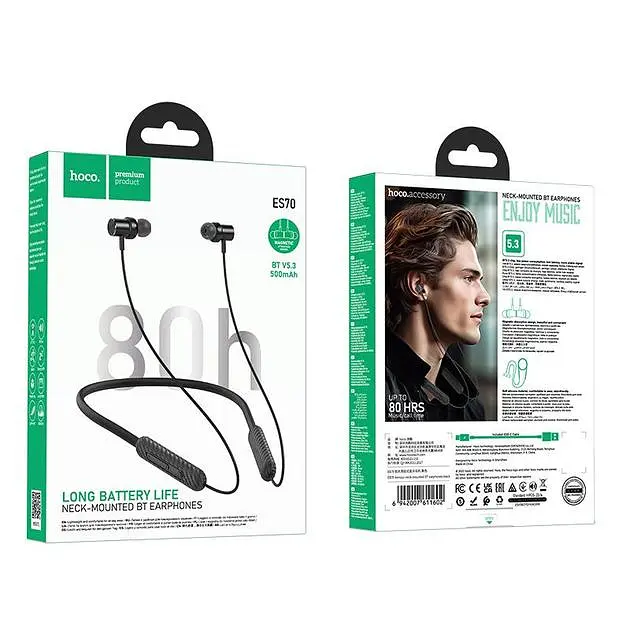 Bluetooth Наушники Hoco ES70 Armour neck-mounted |BT5.3, 80h| black - фото 4