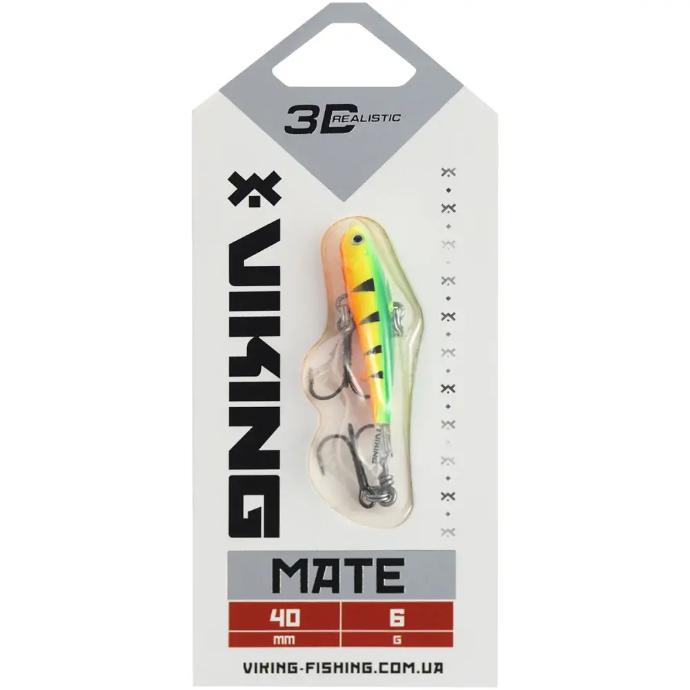 Балансир Viking Fishing Mate Ice Jig 40mm 6g #04 Fire Perch - фото 2