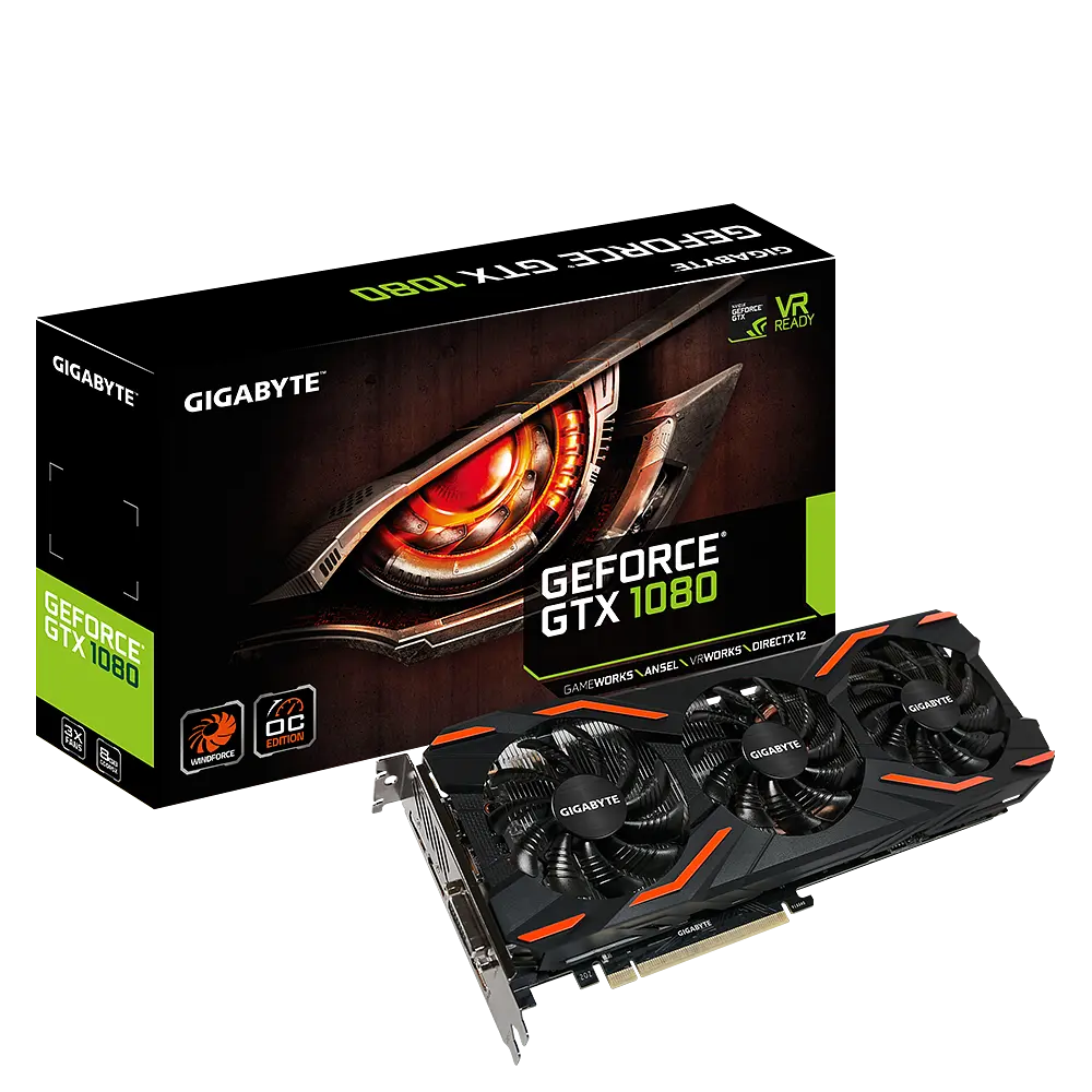 Відеокарта GeForce GTX 1080 8GB Gigabyte WindForce OC (GV-N1080WF3OC-8GD) Б/В - фото 2