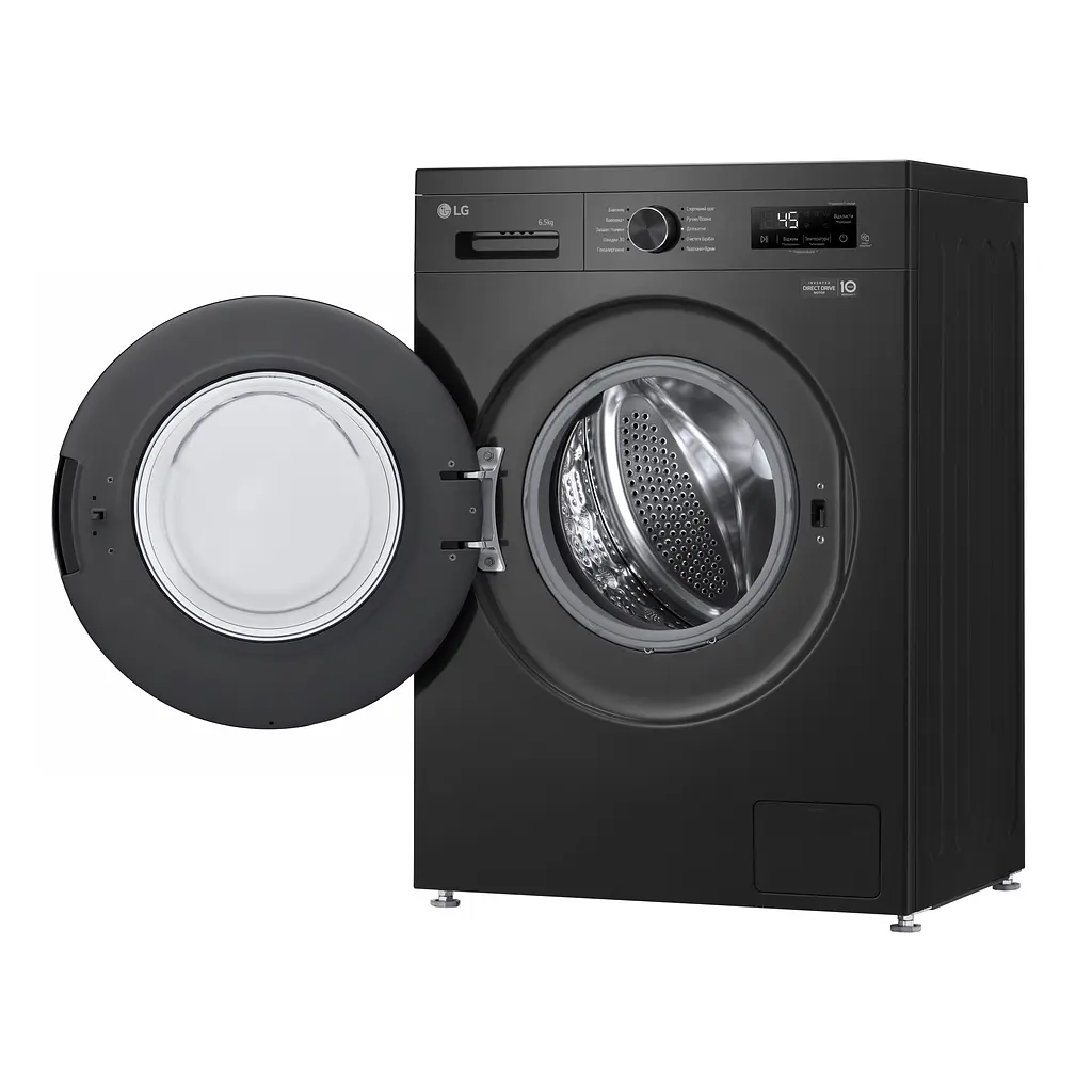 Пральна машина LG фронтальна, 6.5кг, 1200, A+++, 44см, дисплей, пара, інвертор, чорний (F2Y1WS6J) - фото 4