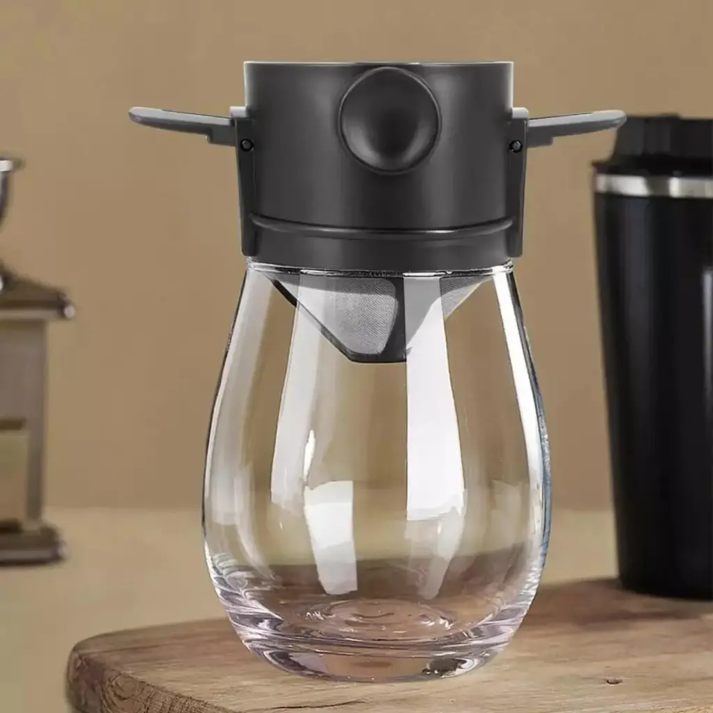 Пуровер/воронка/фільтр для ручного заварювання кави багаторазова Semi Coffee Maker, Black - фото 4