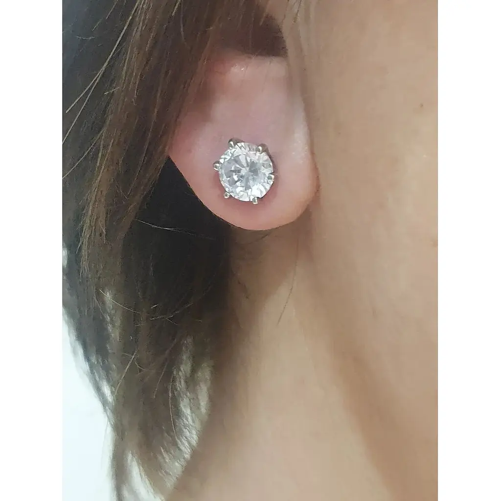 Срібні пуссети Tango з фіанітами. 520239С - фото 2