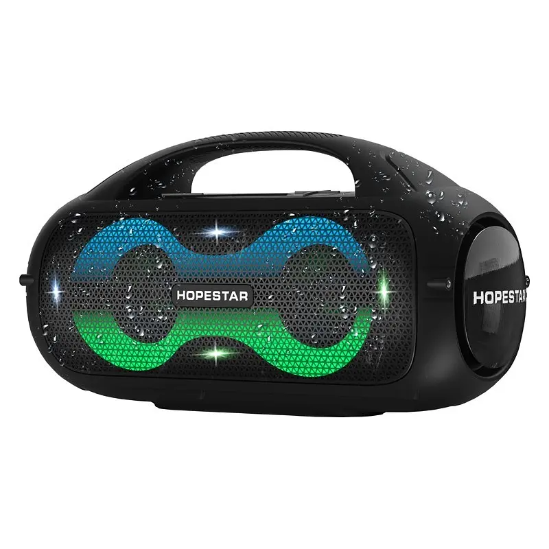 Бездротова акумуляторна Bluetooth колонка BT5.0 бумбокс 80W TWS AUX/TF/USB 8h IPX5 LED RGB підсвічування Hopestar A50 Party - фото 3