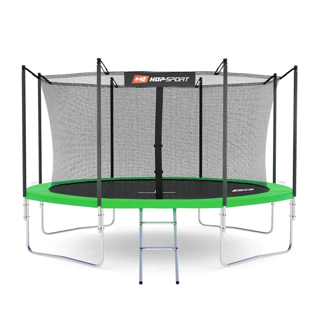 Батут Hop-Sport 12ft с внутренней сеткой 366 см зеленый - фото 2