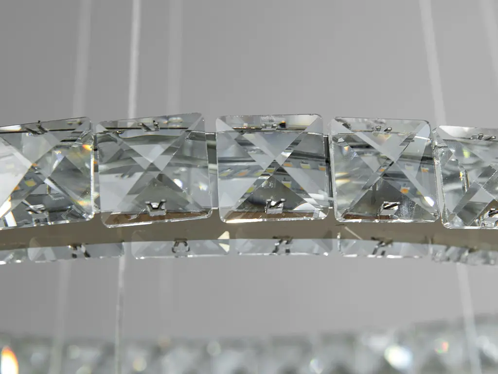 Люстра стельова LED Diasha 7206-6W/480+340G "Кришталеві кільця", 55W, 3025 лм, золото, для коридору, кухні, спальні - фото 6