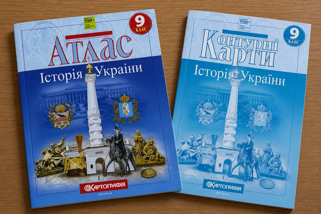 Набір Атлас і контурна карта Історія України 9 клас НУШ Картографія duplication