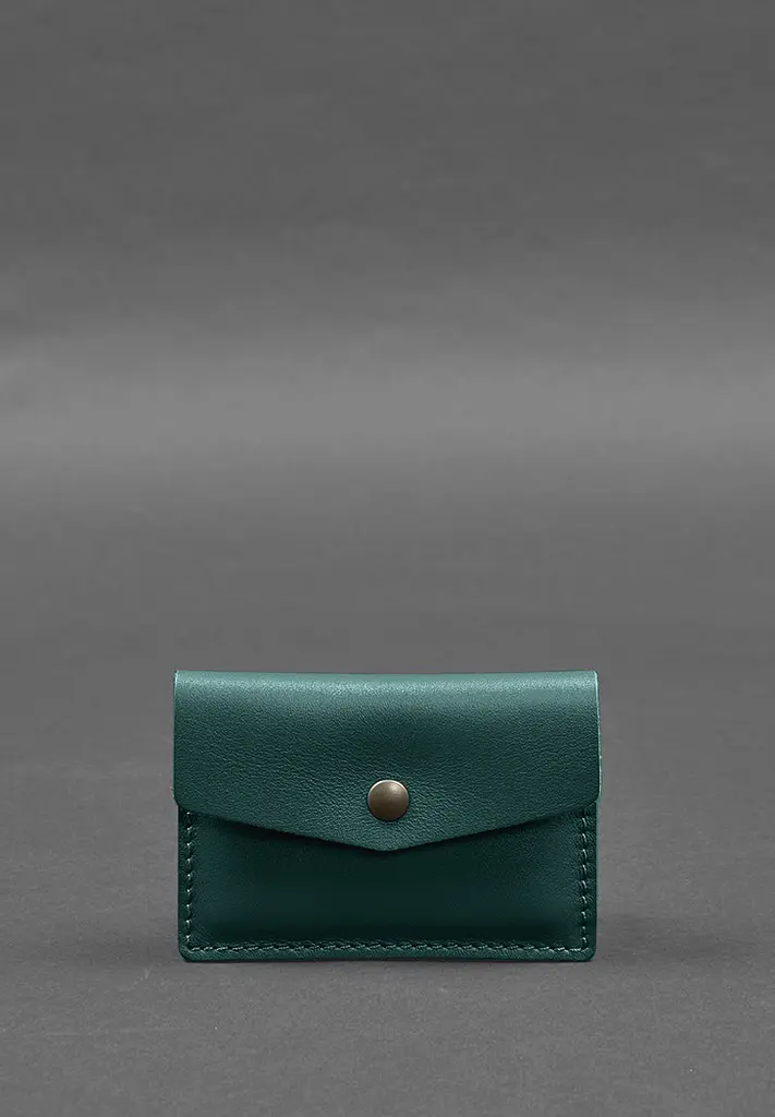 Кожаный кард-кейс 9.0 зеленый краст - фото 2