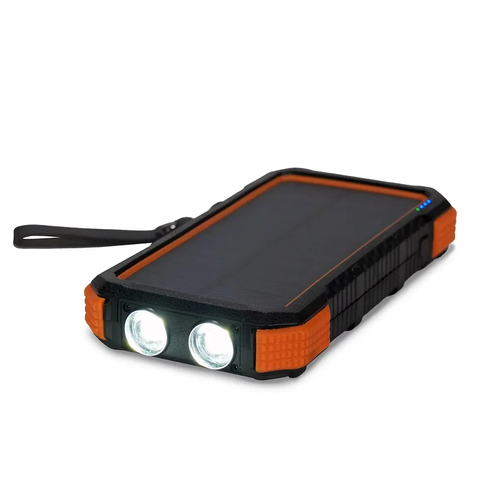 Повербанк з сонячною панеллю 20000mAh Power Bank Kraft TPB-1820SLP Orange бездротова зарядка 18W QC2.0 LED-ліхтар (43-00042) - фото 5