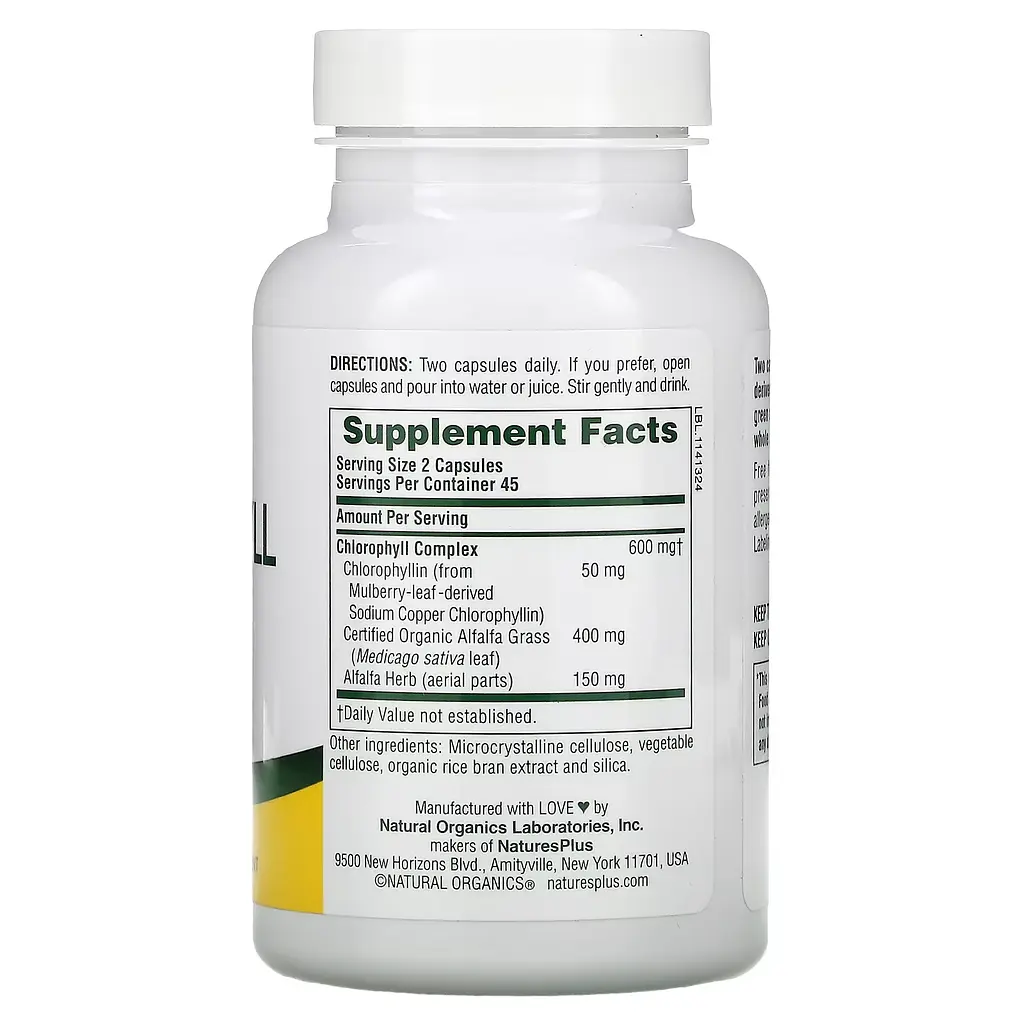 Комплекс Хлорофілу Chlorophyll 600 мг - 90 вег. капсул - фото 2