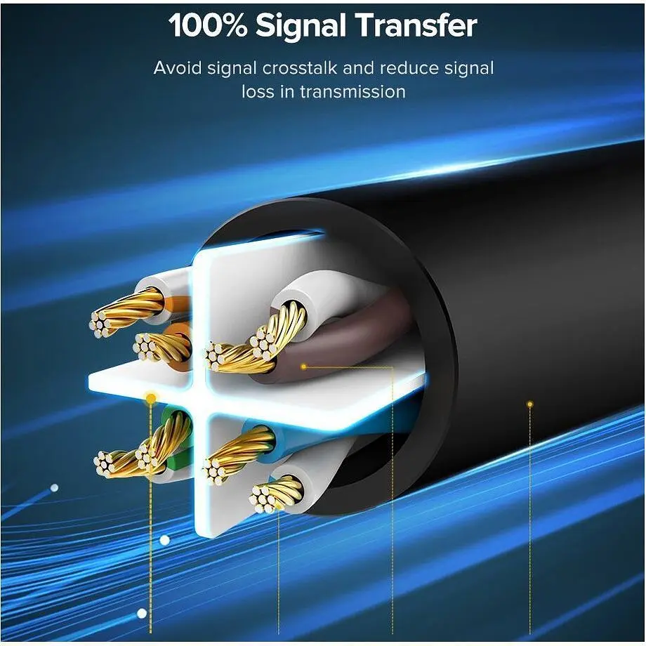 Патч-корд Ugreen NW102 Cat 6 U/UTP Lan Flat Cable 10m Black (20164) [165436] - фото 6
