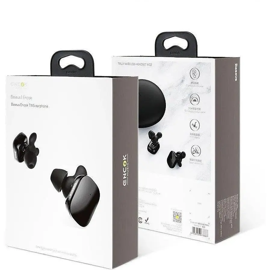 Бездротові навушники Baseus Bluetooth Encok W02 із вбудованим мікрофоном NGW02-01 Чорні (7607146181) - фото 9
