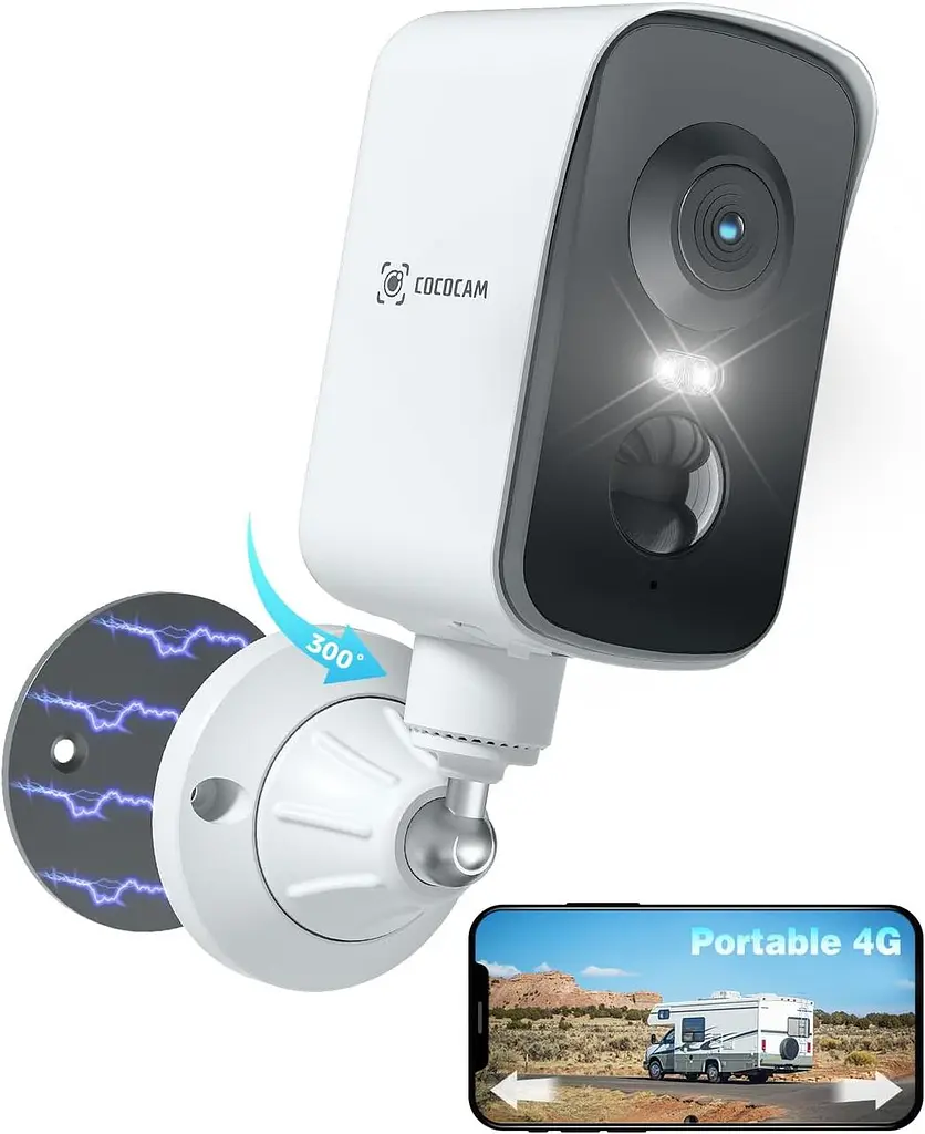4G портативна магнітна камера COCOCAM без Wi-Fi, 2K, 300° панорама, IP66, батарея 10000 мАг