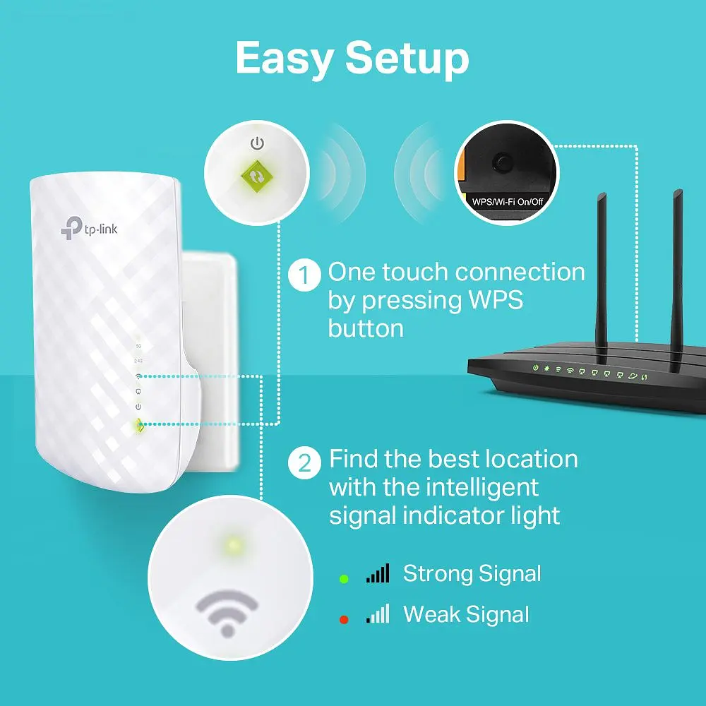 Підсилювач Wi-Fi сигналу, розширювач покриття TP-LINK RE-220 AC750, 1хFE LAN, MESH - фото 5