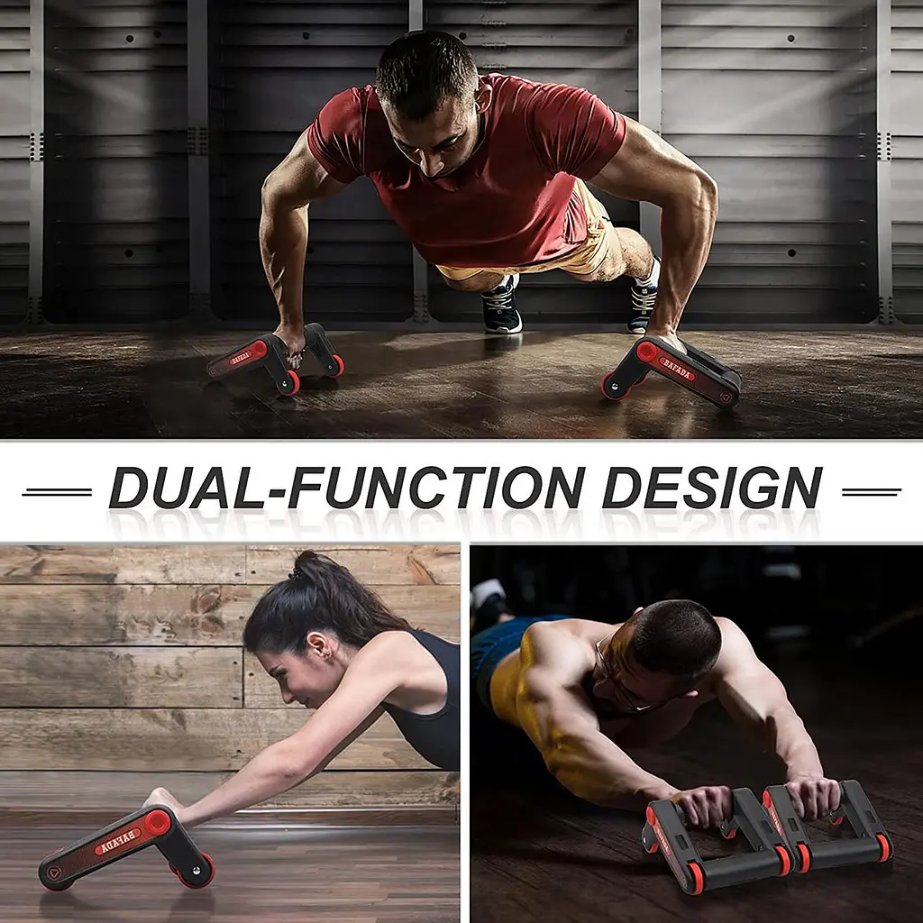 Ролери для фітнесу та спорту Lutino Wheel rollers push up Bars Workout - фото 2