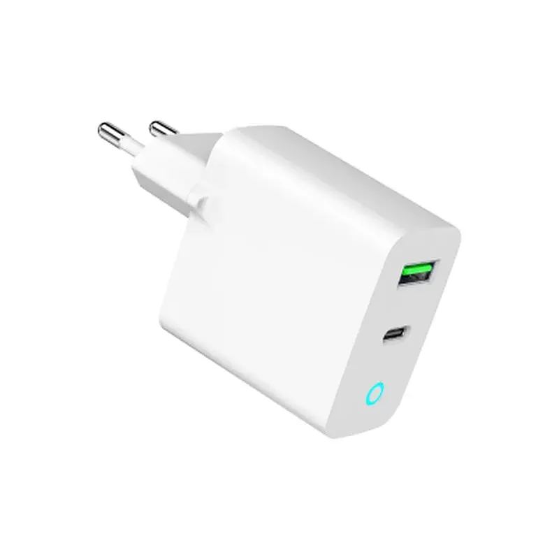 Зарядний пристрій Gembird 1xUSB-A + 1 Type-C (PD20Вт + QC3.0 18Вт) white (TA-UC-PDQC20L-W-01) - фото 2