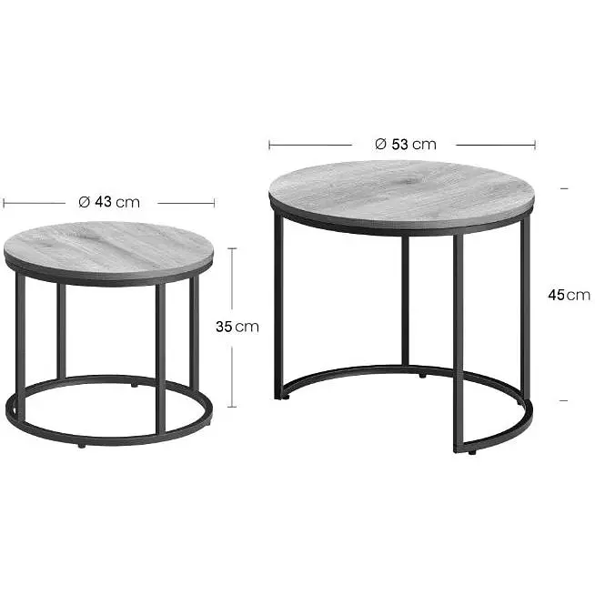Комплект журнальних столиків Leobert Oreo круглий 53х45 см, 43х35 см коричневий - фото 7