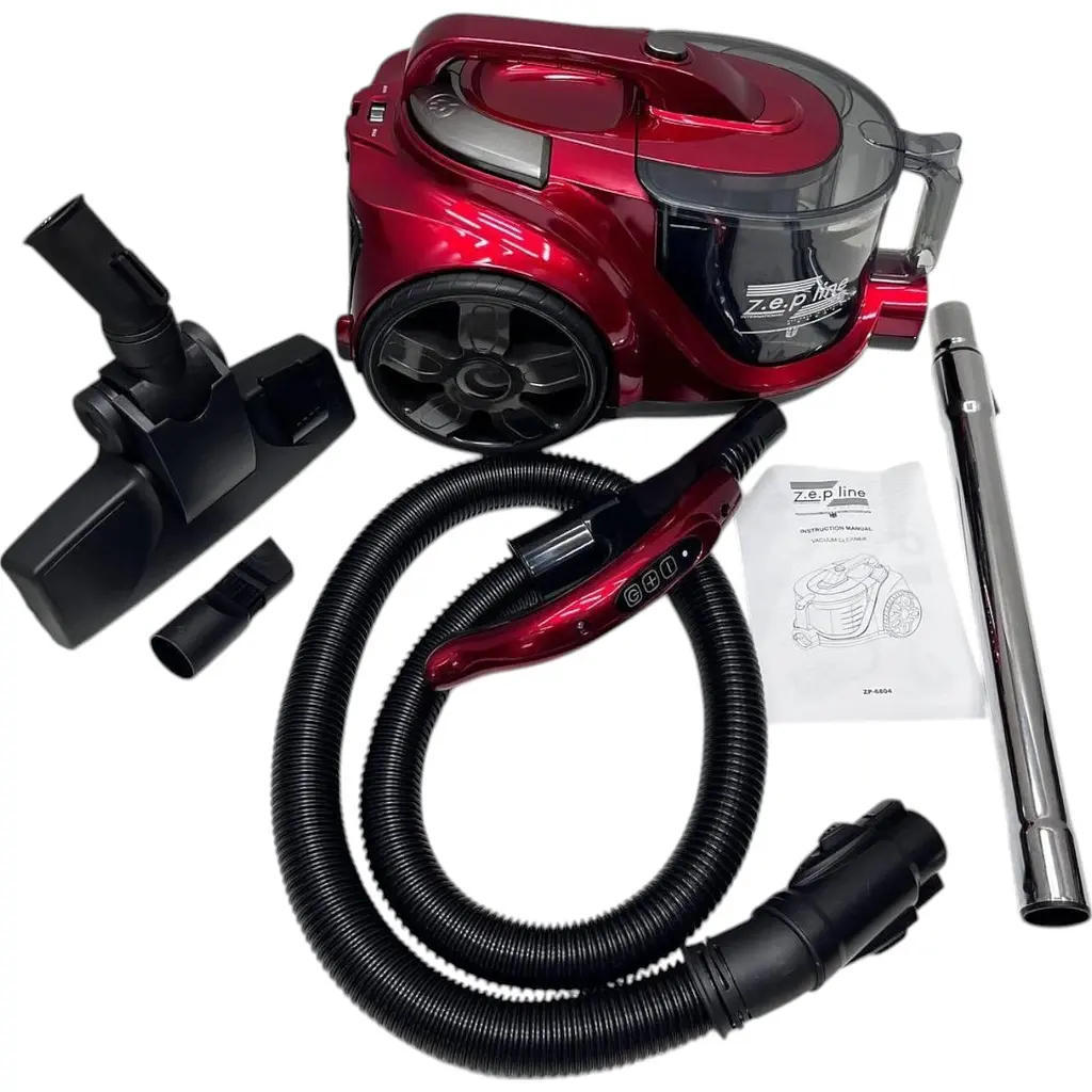 Контейнерний вакуумний пилосос Zepline ZP-6804 потужний з фільтром НЕРА 4 л 4000 Вт Червоний - фото 8