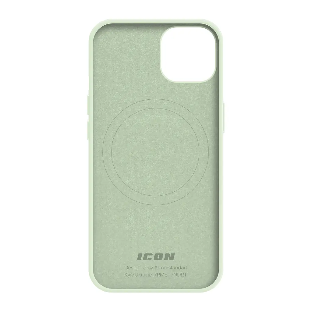 Силиконовый чехол с MagSafe для Apple iPhone 15, ICON2 MagCase, зеленый, противоударный, панель с мягкой подкладкой, защита всего корпуса, поддержка беспроводной зарядки, совместим с защитными стеклами и пленками, ArmorStandart (ARM77010) - фото 2