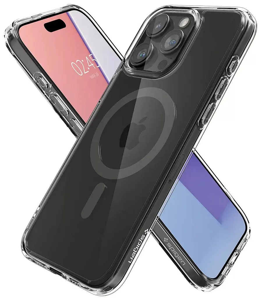 Оригінальний прозорий чохол для iPhone 15 PRO (6.1") Spigen Ultra Hybrid MagSafe Graphite ACS06716 MagFit - фото 5