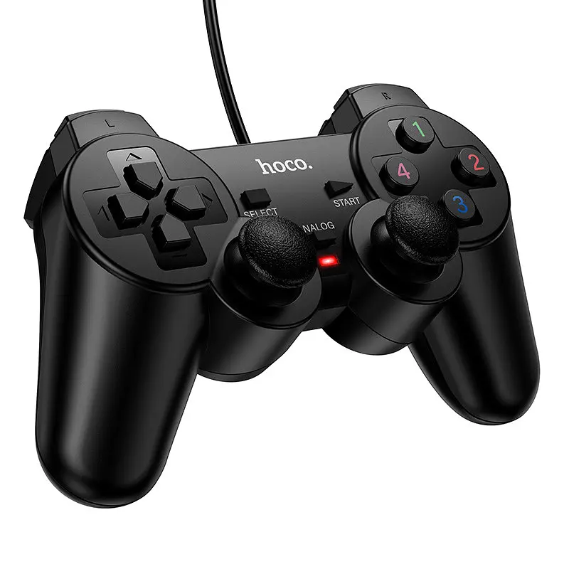 Геймпад дротовий HOCO GA3 Fast link wiчервоний game controller чорний - фото 3