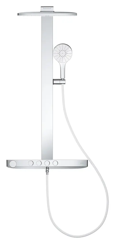 Душова система з термостатом для настінного монтажу Grohe Rainshower Aqua Pure 1009620000, Білий - фото 3