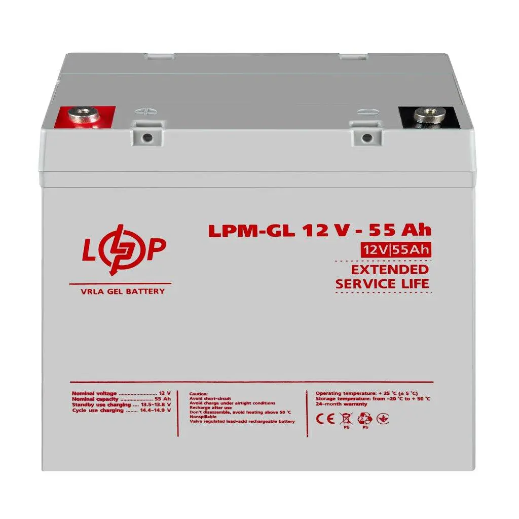 Аккумулятор гелевой Logicpower LPM-GL 12 V - 55 Ah - фото 3