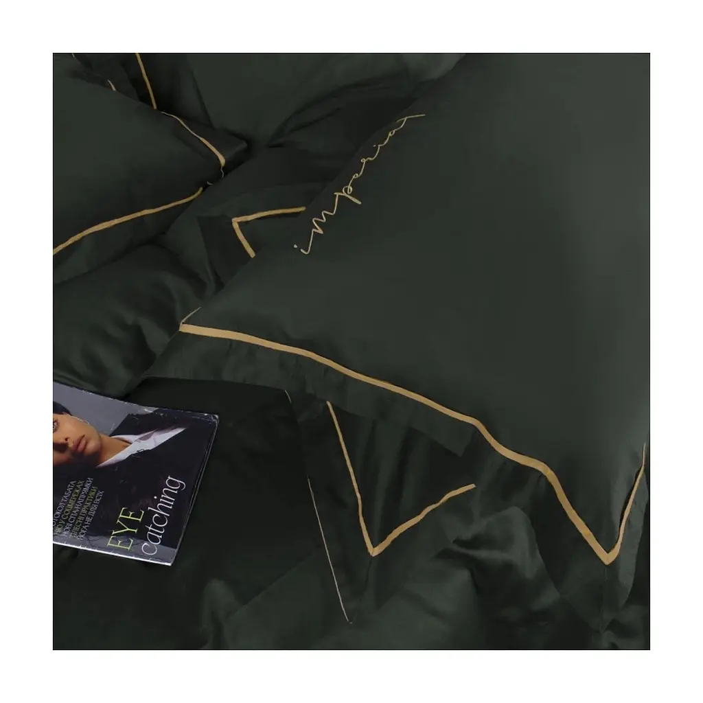 Постільна білизна MirSon Сатин Imperial Satin Emerald 200х220 Євро (2200008576257) - фото 8