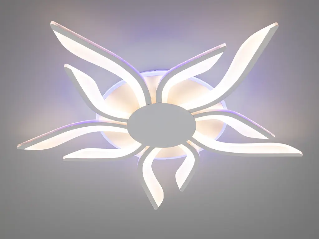 Стельовий світильник LED Diasha 2482/5+5WH, 82W, 3200K-6500K, білий метал, сучасний стиль, з пультом управління - фото 2