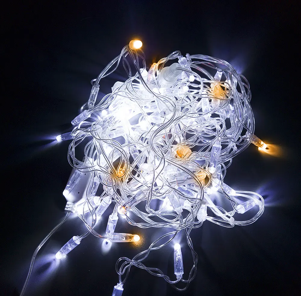 Гірлянда вулична Starlight бахрома біле/жовте світло Flash 75 LED 2x0.7 м (57267) - фото 2