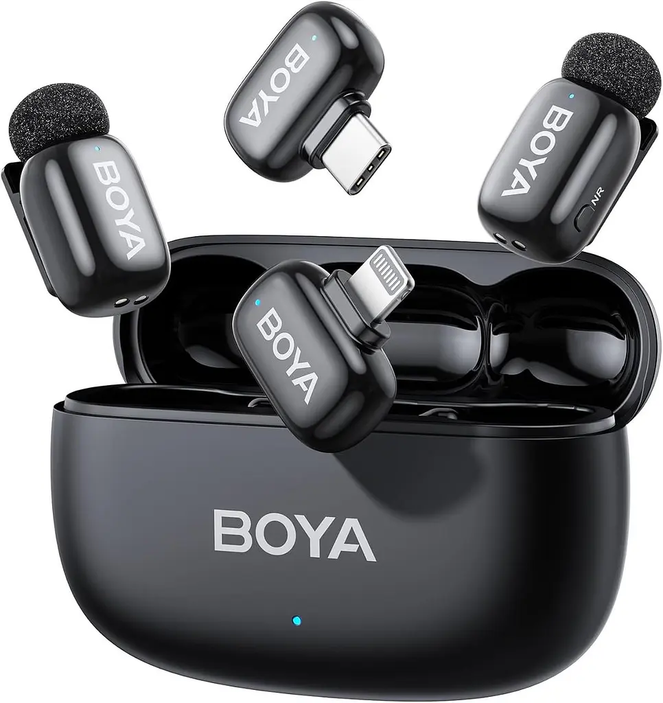 Бездротовий мікрофон BOYA Mini (2TX+2RX) для iPhone та Android, USB-C/Lightning, 48 кГц