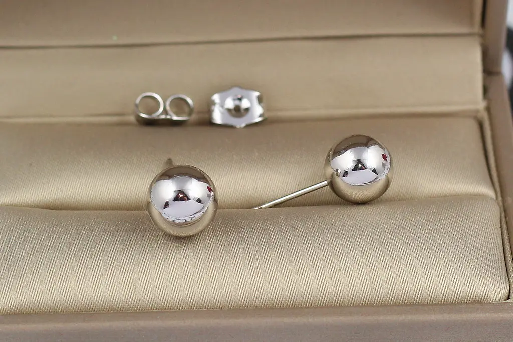 Сережки гвоздики Xuping Jewelry кульки 8 мм сріблясті - фото 2