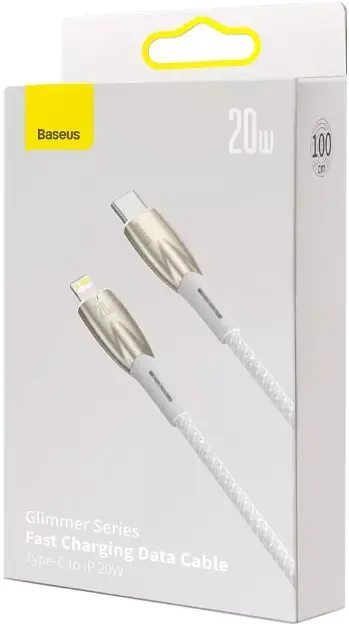 Кабель Baseus Glimmer Series Fast Charging Cable Type-C to Lightning 20W 1m CADH000002 White - фото 5