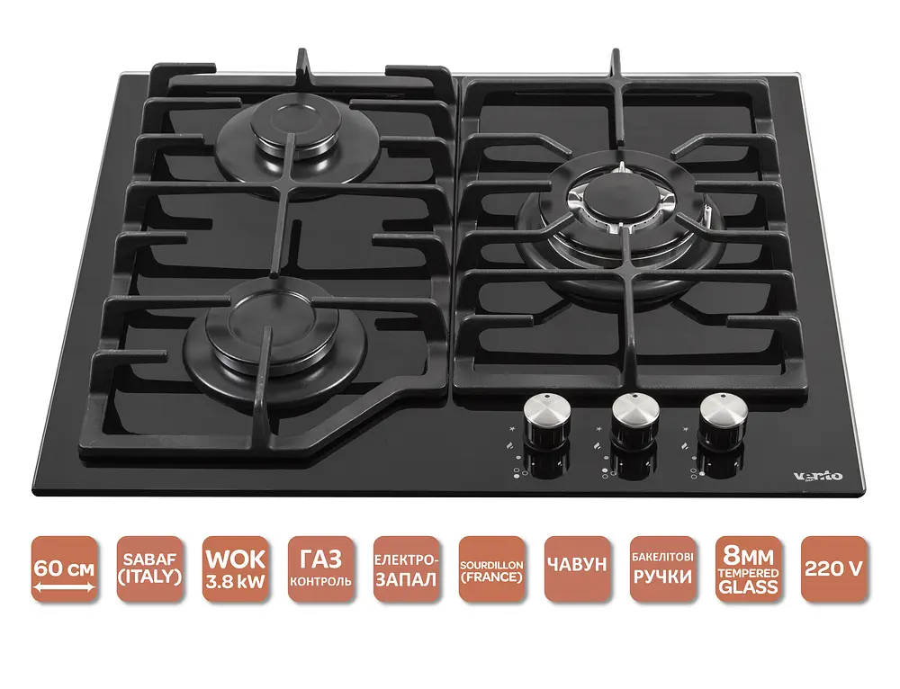 Варочная поверхность Ventolux HSF630-T3G CESTB (BK) - фото 2