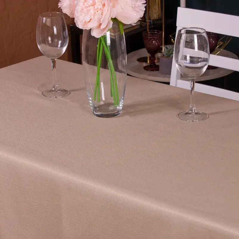 Скатертина MirSon №002 Beige Strong 220х130 см бавовна бежева - фото 2