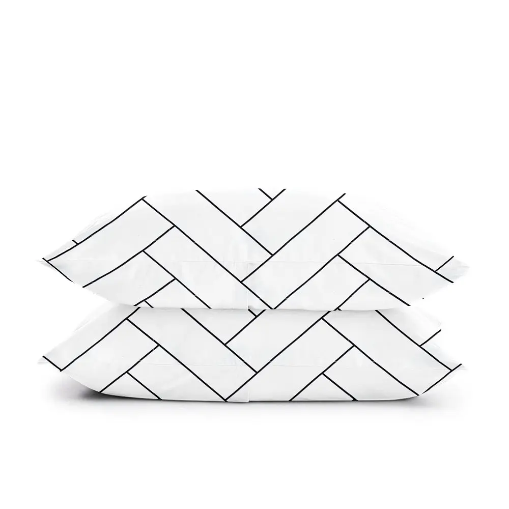 Комплект постельного белья Cosas Geometry CS1 Семейный белый (ParquetWhite_Cherry_160x2) - фото 4