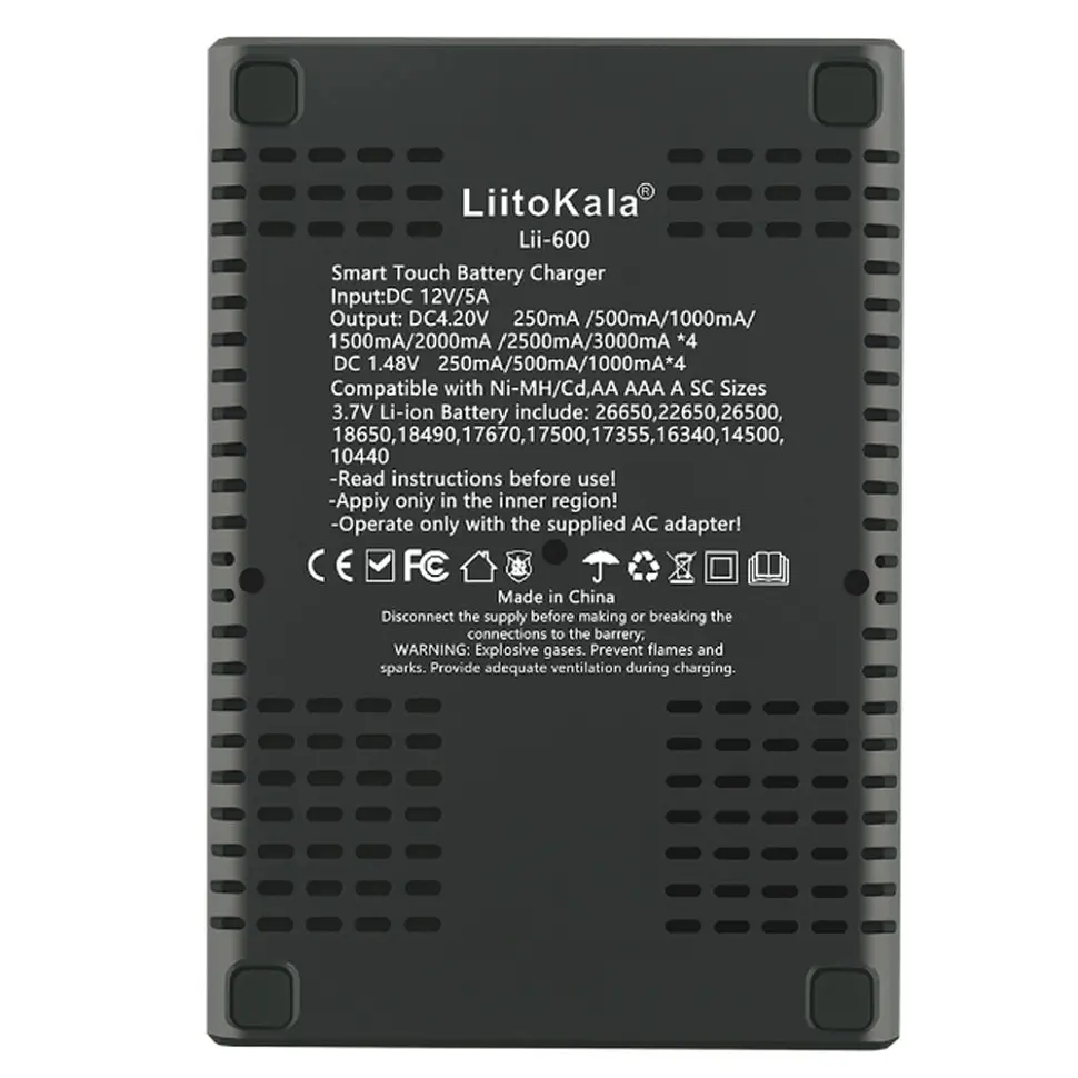 Універсальний інтелектуальний зарядний пристрій LiitoKala Lii-600 EU для акумуляторів + автомобільний кабель - фото 3