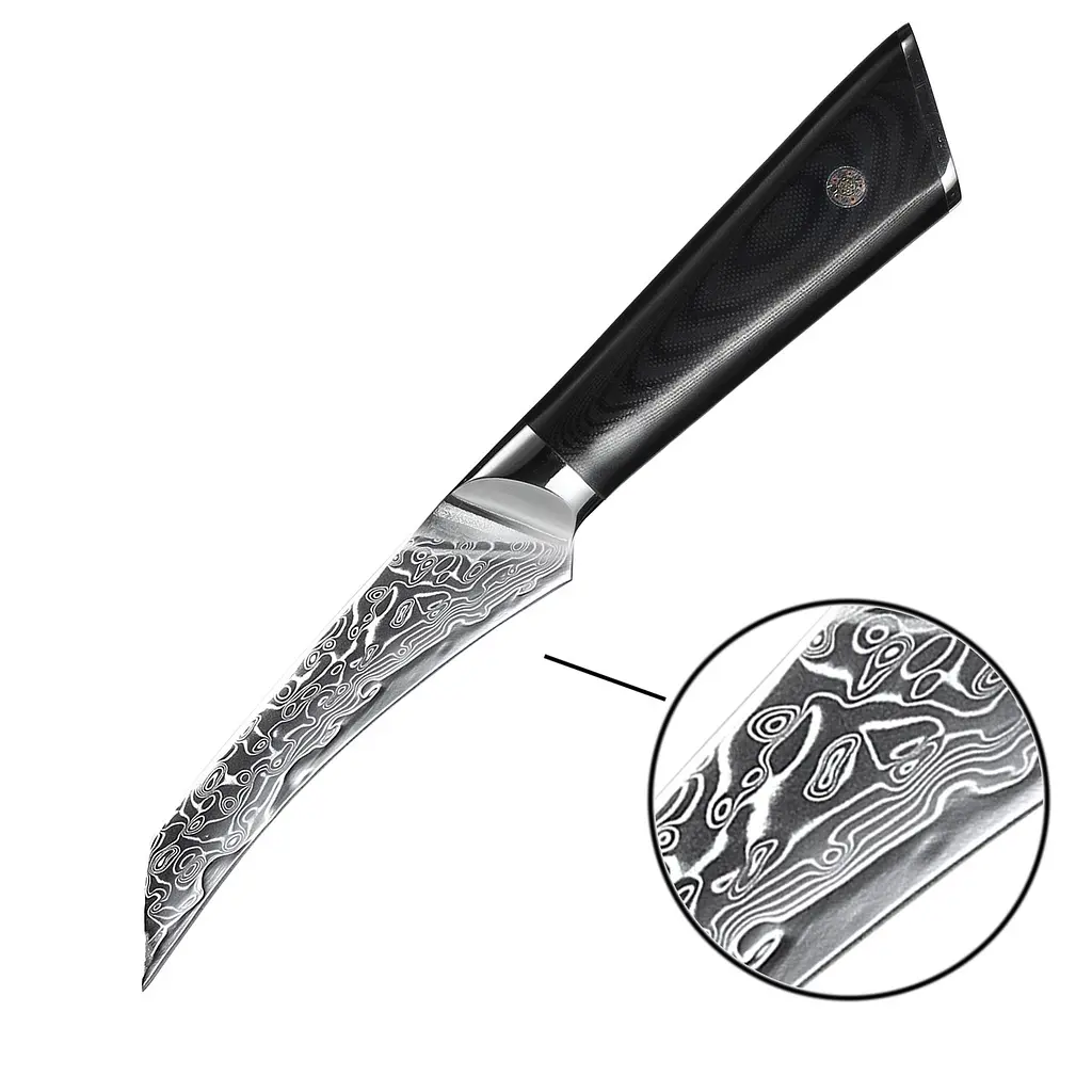 Ніж для чищення овочів Damascus DK-LKB 5008 VG-10 9 см Дамаська сталь 67 шарів - фото 5