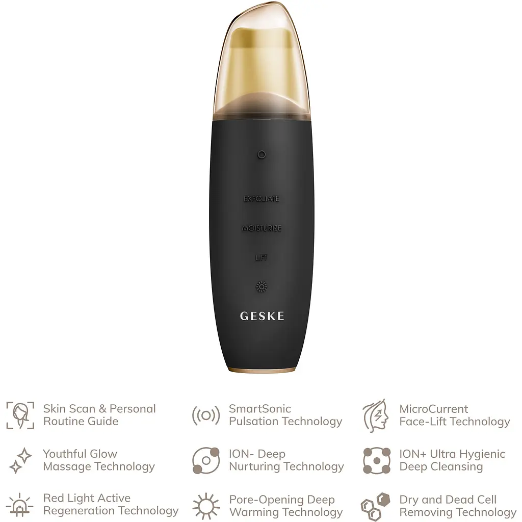 Мікрострумовий скрабер для шкіри та усунення чорних точок GESKE MicroCurrent Skin Scrubber & Blackhead Remover 9 в 1 сірий - фото 3