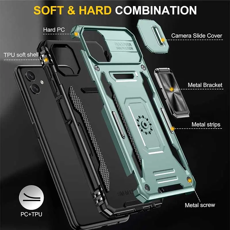 Чохол Epik ударостійкий Camshield Army Ring для Samsung Galaxy A05 Зелений/Light Green - фото 2