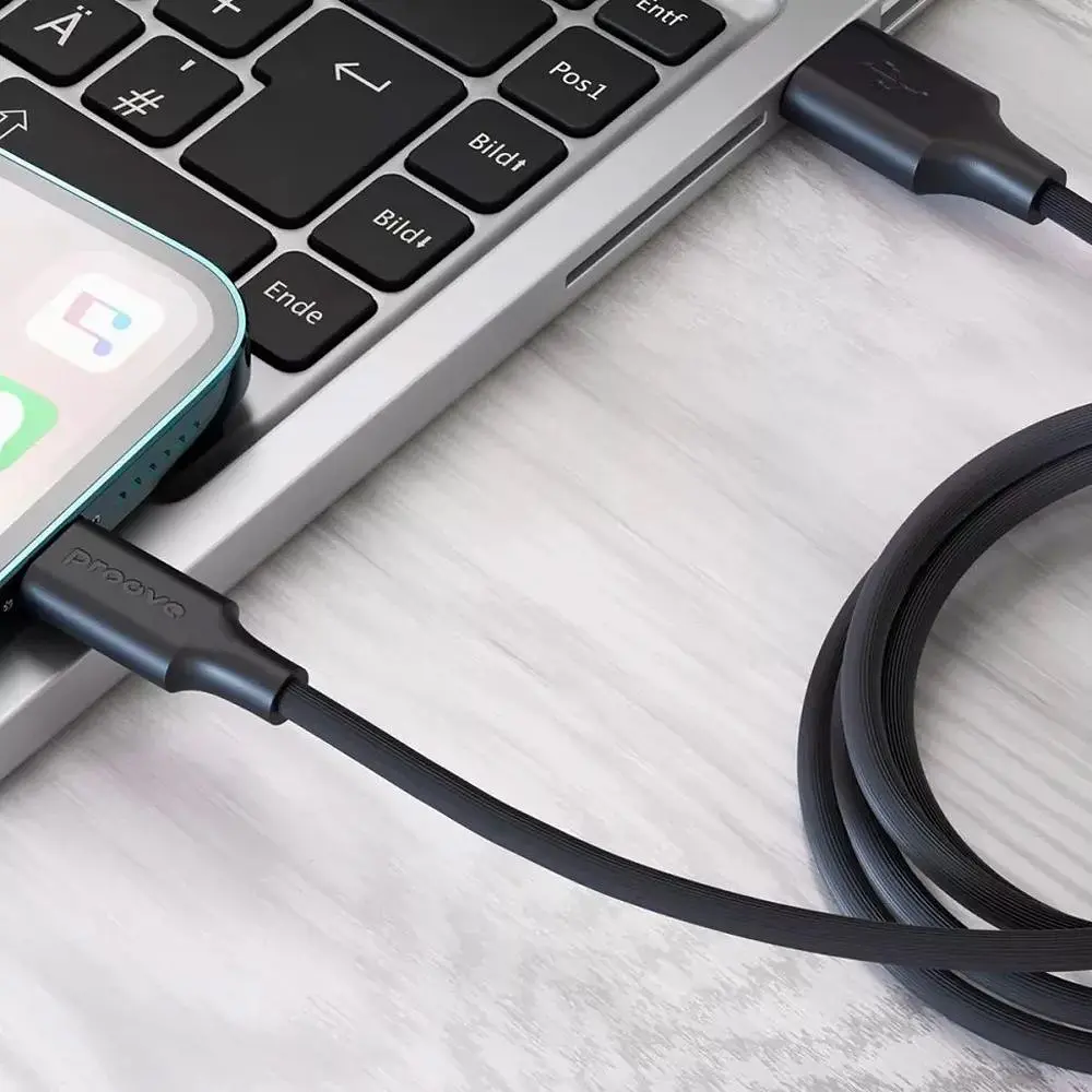 Кабель Proove Striped Silicone USB-A to Lightning 1m Black (CCSS00001101) [133335] - фото 3