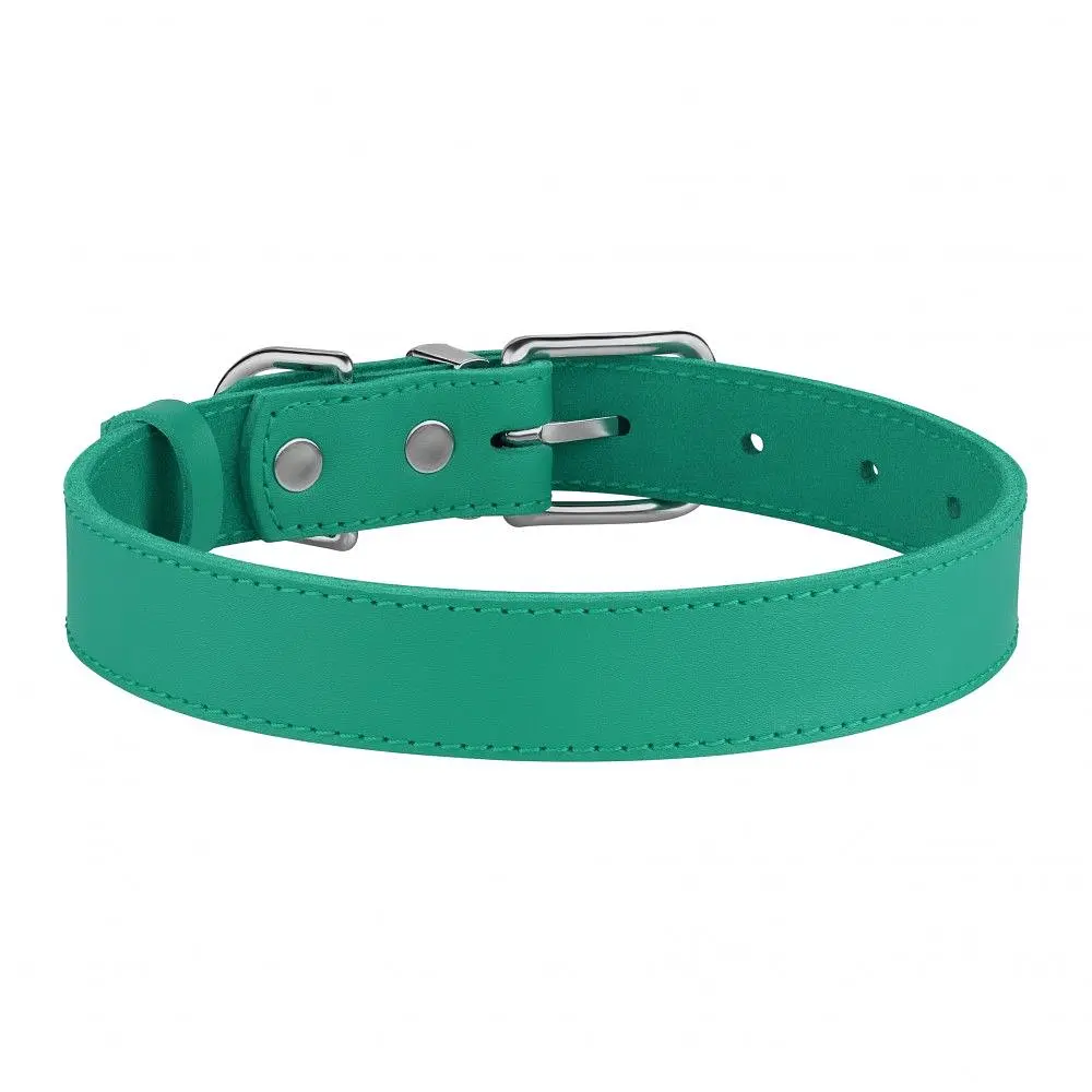 Нашийник для собак BronzeDog Barksi Classic шкіряний 2XS 18-25х1 см бірюзовий - фото 2