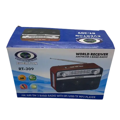 Портативний радіоприймач Everton RT-309 FM/AM/SW/Bluetooth/USB з ліхтариком (1756375714) - фото 6