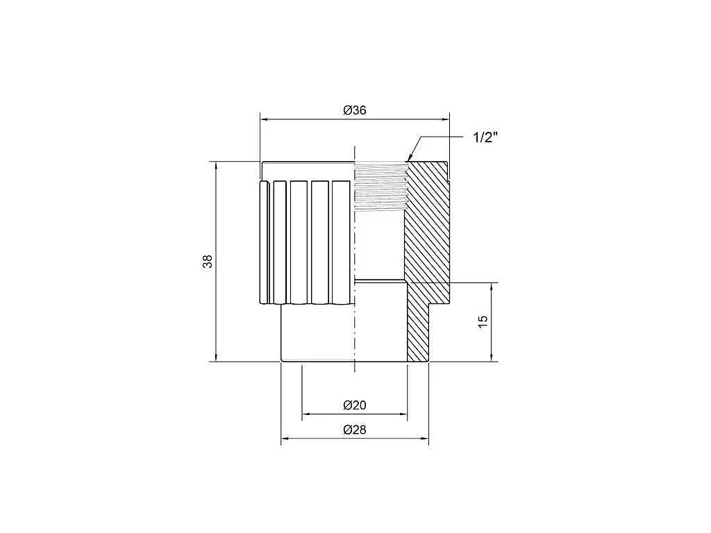 Муфта Thermo Alliance 1/2" d 20мм поліпропіленова 1/2"В для поліпроп. труб (DSB2015) - фото 2